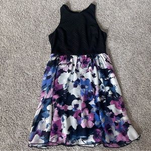 Black with colorful flower dress